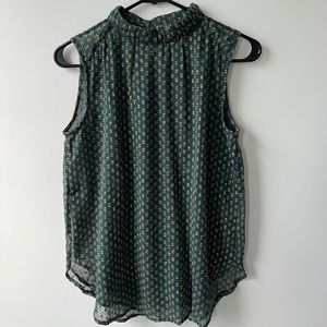 Loft Mock-neck Sleeveless Blouse